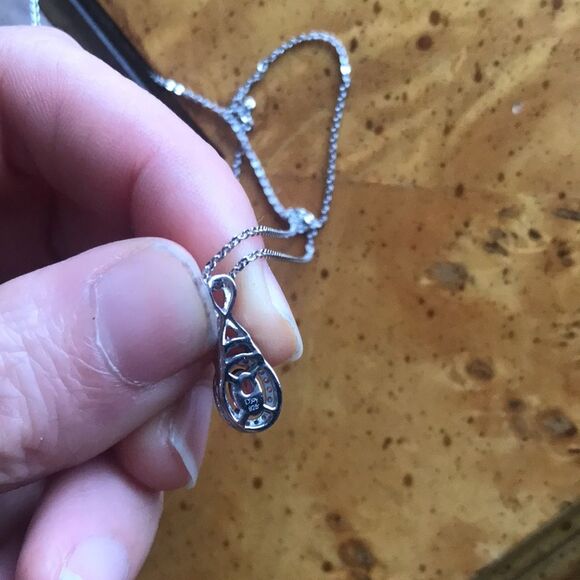 Natural Rubellite Sterling Silver Necklace - Picture 4 of 4